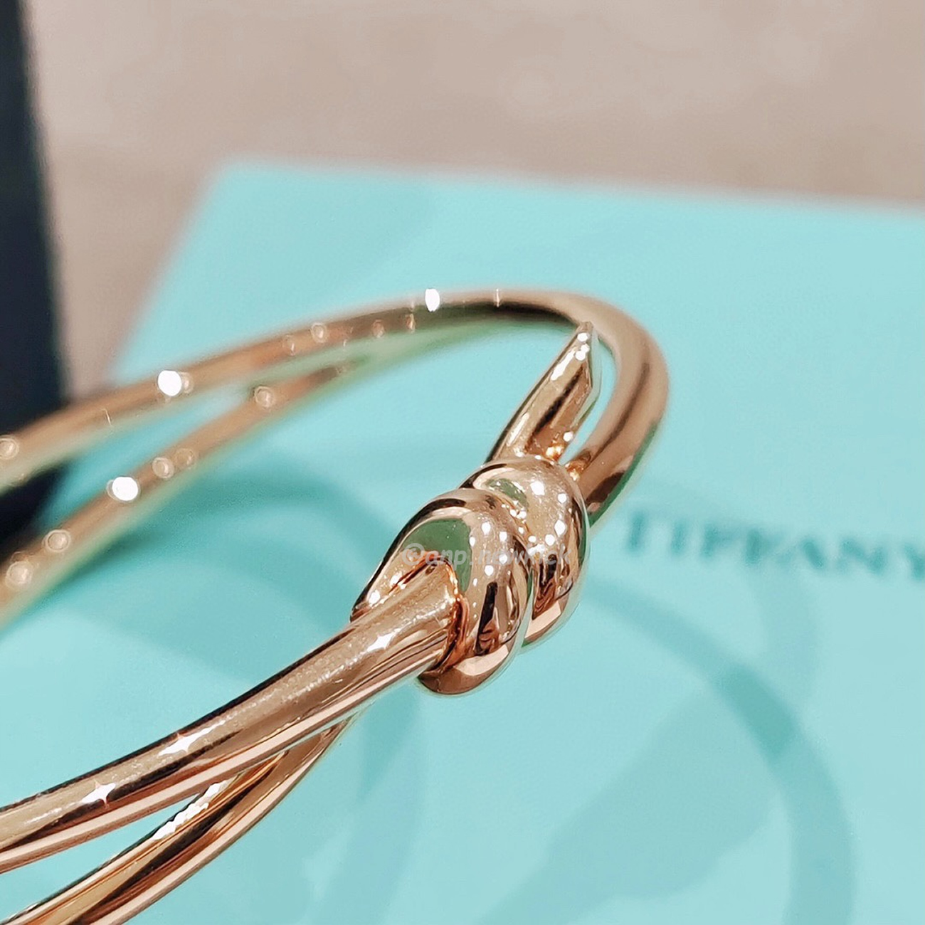 Tiffany Knot Rose Gold Diamond Bracelet (9) - www.newkick.vip